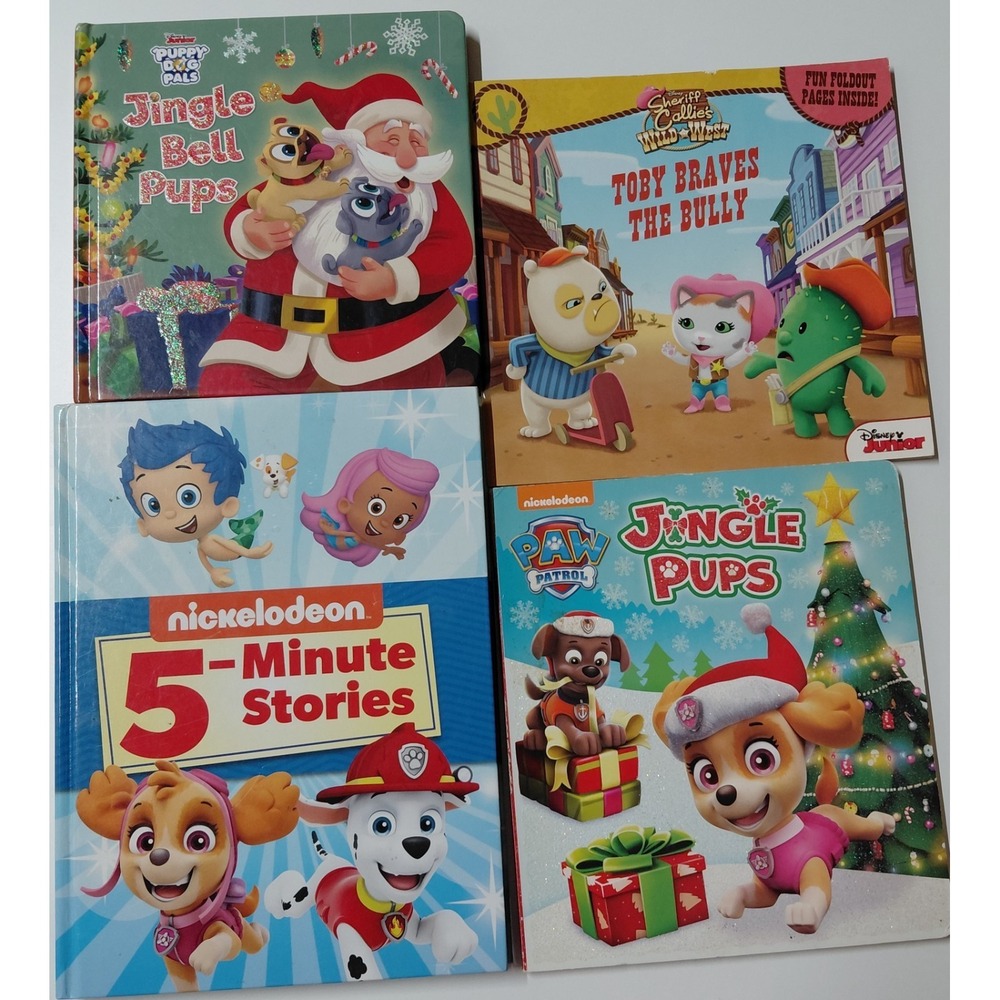 Lot of 4 Children's Christmas & TV Character Books Paw Patrol Puppy Dog Pals